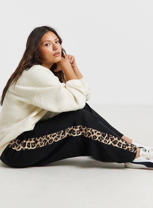 SIMPLY BE Wide Leg Leopard Side Stripe Joggers 18